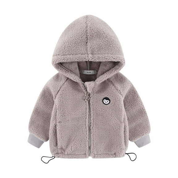 SGMVNU Toddler Kids Hooded Jacket Coat with Ears Zipper Lightweight Long Sleeve Thick Warm Outerwear, Winter Warm Coats for Boys Girls(Size 8-9 Years, nz1023_B-Grey)