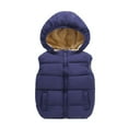 thumbnail image 1 of SGMVNU Toddler Puffer Vest, Boys Girls Vest, Puffy Toddler Boy Sleeveless Jacket Coat with Removable Hood, Winter Warm Lined Puffer Jackets, Dark Blue, 4-5 Years, 1 of 7