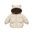 thumbnail image 1 of SGMVNU Toddler Winter Coats Puffer Padded Jacket, Boys Girls Bear Ear Hoods Zipper Down Jacket, Light Weight Outerwear, Winter Coats for Baby Kids(Size 12-18 Months, nz1023_B-Beige), 1 of 8