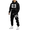 thumbnail image 1 of SGMVNU Tracksuit Men 2 Piece Set Hooded Sweatshirt Jogger Set Pullover Hoodie With Joggers Pants Graphic Tracksuit Casual Running Jogging for Fall Winter(Black, M), 1 of 5