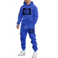 thumbnail image 1 of SGMVNU Tracksuit Men 2 Piece Set Hooded Sweatshirt Jogger Set Pullover Hoodie With Joggers Pants Graphic Tracksuit Casual Running Jogging for Fall Winter(Blue, M), 1 of 5