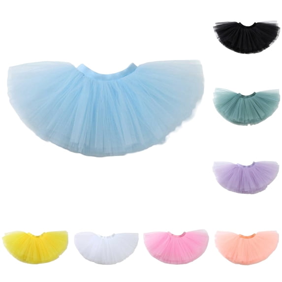 SGMVNU Tutu Skirts for Girls Multi-Layered A Line Tulle Skirts Flowy Ballet Dance Skirts for Holiday Parties Dress Up, Light Blue, Size 4-8 Years