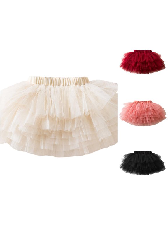 Tutus for Girls Multi Layered Ruffle Puffy Tulle Skirts Ballet Dance Tutu Skirt for Dance Princess Dress Up, Yellow, Size 1-2 Years