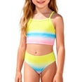 thumbnail image 1 of SGMVNU Two Piece Bikini Set for Girls, Crop Bikinis Swim Top with Bathing Bottoms, Kids Swimsuits Summer Beach Pool Swimwear, Size 150, Yellow, 1 of 7