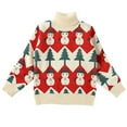 thumbnail image 1 of SGMVNU Christmas Sweaters for Kids with Humorous Reindeer and Snowman Graphic Long Sleeve Crew Neck Top for Parties Kids Clothing(Size 18-24 Months, Red), 1 of 6