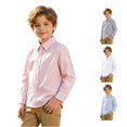 thumbnail image 1 of SGMVNU Uniform Shirts for Boys Long Sleeve Button Down Dress Shirt Kids Back to School Clothes for Performance, Size 13-14 Years, Pink, 1 of 4