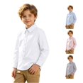 thumbnail image 1 of SGMVNU Uniform Shirts for Boys Long Sleeve Button Down Dress Shirt Kids Back to School Clothes for Performance, Size 2-3 Years, White, 1 of 4