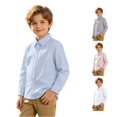 thumbnail image 1 of SGMVNU Uniform Shirts for Boys Long Sleeve Button Down Dress Shirt Kids Back to School Clothes for Performance, Size 9-10 Years, Light Blue, 1 of 4