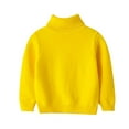 thumbnail image 1 of SGMVNU Unisex Baby Boys Girls Warm Knit Sweater Pullover Long Sleeve Soft Turtleneck High Neck Solid Children Autumn Sweater(Size 5-6 Years,Yellow), 1 of 3
