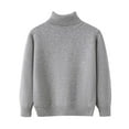 thumbnail image 1 of SGMVNU Unisex Baby Boys Girls Warm Knit Sweater Pullover Long Sleeve Soft Turtleneck High Neck Solid Children Autumn Sweater(Size 6-7 Years,Grey), 1 of 8