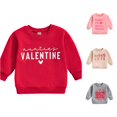 thumbnail image 1 of SGMVNU Unisex Kids Pullover Sweatshirts with Ribbed and Hem Long Sleeve Casual Fall Tops, Size 3-4 Years, Red, 1 of 6