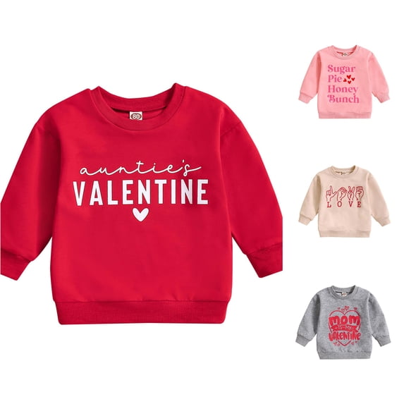 SGMVNU Unisex Kids Pullover Sweatshirts with Ribbed and Hem Long Sleeve Casual Fall Tops, Size 3-4 Years, Red