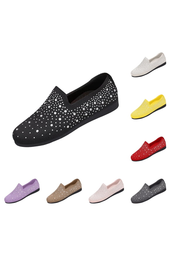 Water Shoes for Women Rhinestone Beach Swim Shoes on Barefoot Shoes for Beach Swim Surf Yoga Dancing Camping, Size 8 Women, Black