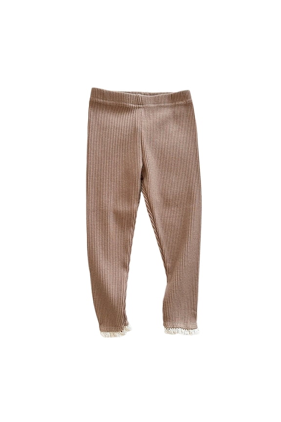 Wide Flare Pants Girl's Stretch Outer Layer Leggings For Everyday Wear Comfortable And Fashionable For Girls Age 4-12 Kids Clothes(Size 6-7 Years,Coffee)