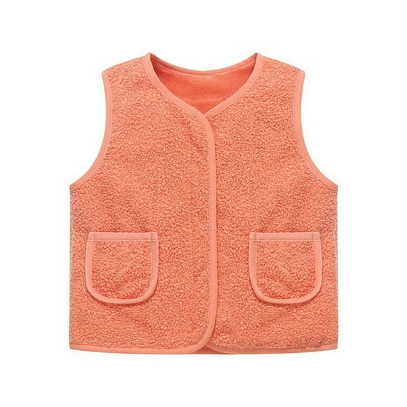 SGMVNU Winter Coat for Baby Boys Girls Girls Vest Winter Padded Warm Jacket Outerwear Softshell Windproof Thermal Insulated Coats For Toddler Kids(Size 4-5 Years, Orange)