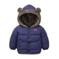 thumbnail image 1 of SGMVNU Winter Coat for Baby Boys Girls Toddler Boys Girls Winter Coat Bear Ears Hooded With Pocket Jacket Reversible Heavyweight Windproof Zipper Warm Outwear(Size 18-24 Months, Navy), 1 of 6