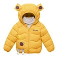 thumbnail image 1 of SGMVNU Winter Coats Puffer Padded Jacket for Toddler Boys Girls Kids Cartoon Outwear Cute Bear Ears with Hoods Clothing(Size 4-5 Years,Yellow), 1 of 3