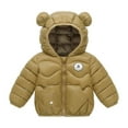 thumbnail image 1 of SGMVNU Winter Down Coats for Kids Toddler Boys Girls Light Puffer Padded Jacket Bear Hoods Coat Warm Outerwear with Pockets(Size 4-5Years, Green), 1 of 5