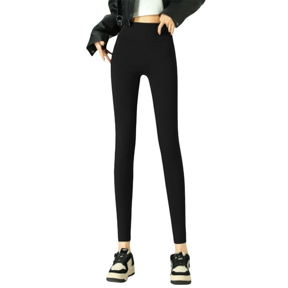 SGMVNU Winter Warm Leggings Women Elastic Thick Thermal Legging Pants Lined Tights High Waisted Strench Yoga Pants(Black, S)