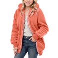 thumbnail image 1 of SGMVNU Winter Warm Outwear Jackets For Boys Girls Girl's Color Block Sweatshirt Jackets Zipper Hoodie Warm Coat Winter Top Blouse Casual Loose(Size 3-4 Years, Orange), 1 of 5