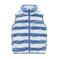 thumbnail image 1 of SGMVNU Winter Warm Outwear Jackets For Boys Girls Toddler Sleeveless Stripe Jacket Zip Up Coat Fall Winter Kids Outwear Jacket Toddler Clothes(Size 4-5 Years, Blue), 1 of 3