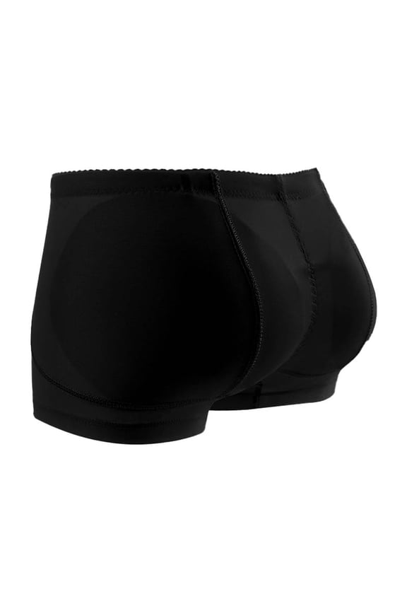 Women's Padded Underwear Low Rise Shapewear Panties Booty Pads Lifting Shorts Enhancer Panty, Black, M