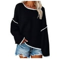 thumbnail image 1 of SGMVNU Women's Casual Oversized Sweaters Loose Soft Knit Long Batwing Sleeve Pullover Sweater Outfit Sweatshirts Tops Black M, 1 of 6