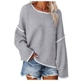 thumbnail image 1 of SGMVNU Women's Casual Oversized Sweaters Loose Soft Knit Long Batwing Sleeve Pullover Sweater Outfit Sweatshirts Tops Grey M, 1 of 8
