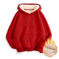 thumbnail image 1 of SGMVNU Women's Lined Hoodie Casual Long Sleeve Pullover Hooded Sweatshirt Winter Warm Clothes with Pocket(Red#1, XL), 1 of 4