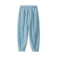 thumbnail image 1 of SGMVNU Women's Pajama Pants Elastic Waist Winter Warm Joggers Fuzzy Loungewear Bottoms Sleepwear Pj Pants(Light Blue, L), 1 of 5