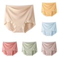 thumbnail image 1 of SGMVNU Women's High Waist Full Coverage Underwear Seamless Lightweight Thin Solid Color Stretch Breathable Briefs, Beige, Size L, 1 of 3