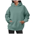thumbnail image 1 of SGMVNU Women's Oversized Hoodie Cute Pullover Hoodies Loose Streetwear Hooded Sweatshirt with Pocket Fall Winter Outfits(Dark Green,M), 1 of 6