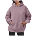 thumbnail image 1 of SGMVNU Women's Oversized Hoodie Cute Pullover Hoodies Loose Streetwear Hooded Sweatshirt with Pocket Fall Winter Outfits(Light Purple,S), 1 of 6