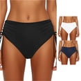 thumbnail image 1 of SGMVNU Women's Swim Shorts with Ruched Side Drawstring, High Waist Swimwear Bottoms Summer Beach Pool Swim Briefs Swimsuit, Size S, Black, 1 of 5