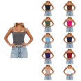 thumbnail image 1 of SGMVNU Women's Tank Top with Removable Padding Slim Fit Sleeveless Vest Adjustable Strap Camisole for Layering and Casual Wear Grey Size L, 1 of 6