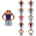 thumbnail image 1 of SGMVNU Women's Tank Top with Removable Padding Slim Fit Sleeveless Vest Adjustable Strap Camisole for Layering and Casual Wear Purple Size L, 1 of 6