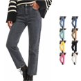 thumbnail image 1 of SGMVNU Women's Wide Leg Jeans Button Zip Fly High Waisted Denim Pants Casual Loose Fit Trousers Slacks with Pockets, Dark Gray, Size M, 1 of 5