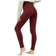 thumbnail image 1 of SGMVNU Women's Winter Pants High Waisted Thermal Lined - Elastic Thick Warm Leggings for Yoga, Workout, and Cold Weather Activities(Red, XXL), 1 of 5