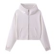 thumbnail image 1 of SGMVNU Women's Zip up Hoodies Cropped Cardigan Sweatshirt Jacket Drawstring Hooded Sweatshirts Casual Long Sleeve Top with Pockets(White, M), 1 of 2