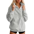 thumbnail image 1 of SGMVNU Womens Oversized Sweatshirt Casual Long Sleeve Lightweight Sweatshirts Button Loose Pullover Tops Fall Clothes(Light Gray, XL), 1 of 5