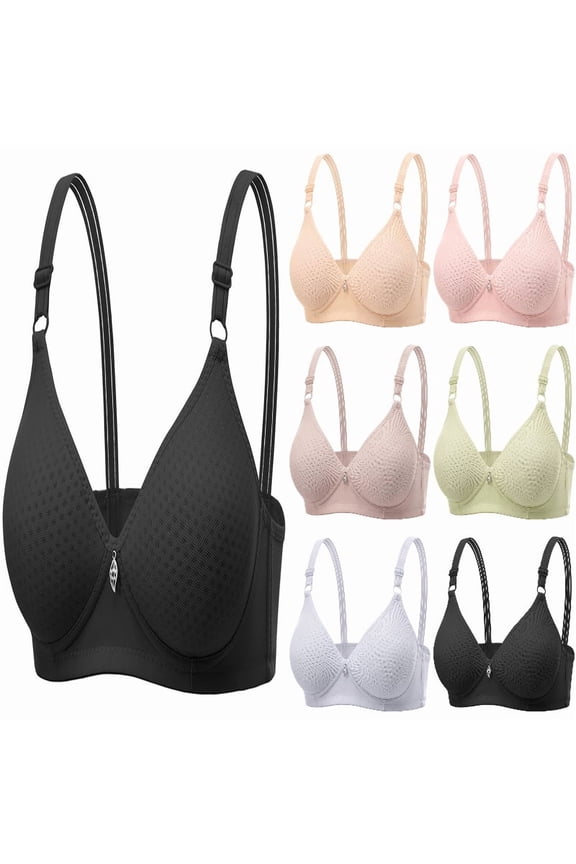 Womens Seamless Underwire Comfortable Full Cup Bra Hot Off The Shelf Bra Wireless Push Up for Summer Size: 36 Black