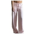thumbnail image 1 of SGMVNU Womens Striped Ribbed Wide Leg Pants Casual Drawstring Elastic Waist Baggy Sweatpants Palazzo Lounge Pants Yoga Trousers Size M Pink-a, 1 of 4