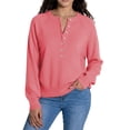 thumbnail image 1 of SGMVNU Sweaters for Women V Neck Long Sleeve Sweatshirts, Womens Half Button Soft Knit Lightweight Pullover Fashion Fall Outfit Red XXL, 1 of 4