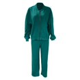 thumbnail image 1 of SGMVNU Womens Sweatsuits 2 Piece Set Tracksuit Jogging Suits Long Sleeve Zip up Sweatshirt and Sweatpants Jogger Sweatsuit Sets(Dark Green, S), 1 of 3