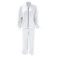 thumbnail image 1 of SGMVNU Womens Sweatsuits 2 Piece Set Tracksuit Jogging Suits Long Sleeve Zip up Sweatshirt and Sweatpants Jogger Sweatsuit Sets(White, 2XL), 1 of 3
