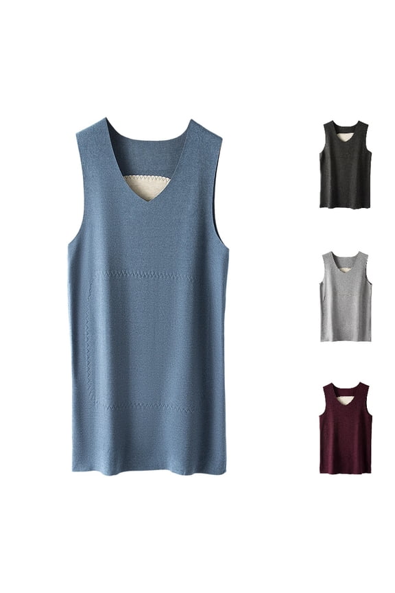 Womens Thermal Tank Top with Double Lined Silk Patch Heated Base Layer for Winter Warmth and Comfort Size: XXXXL GY3
