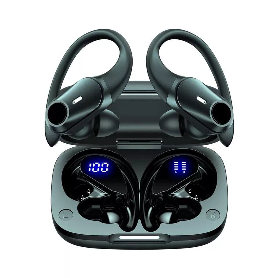 SGNICS for TCL REVVL 5G Wireless Earbuds Headphones with Charging Case &  Dual Power Display Over-Ear Waterproof Earphones with Earhook Headset with 