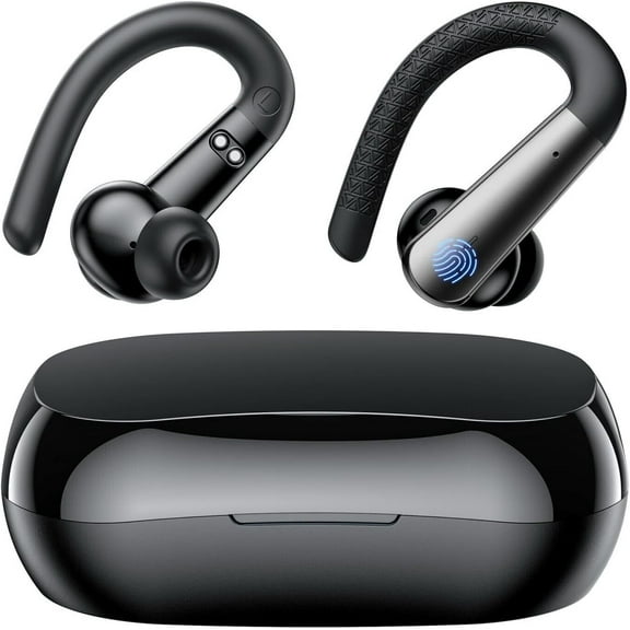 SGNICS Wireless Bluetooth 5.3 Headphones for Google Pixel 7 - with Earhooks Waterproof IPX6 Over The Ear Sports Workout Earbuds with LED Display for Gym Running Exercise Fitness with Mic