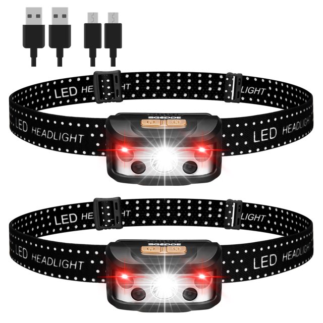 SGODDE 2 Pack Sensor Headlamp, Super Bright Waterproof Sensor Head