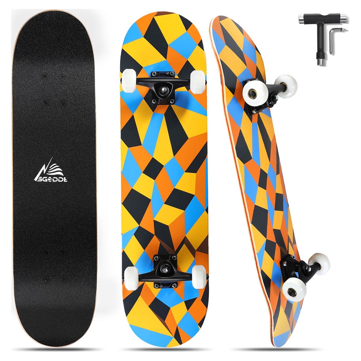 SGODDE Skateboards for Beginners, 31 In. x 8 In. 7 Layer